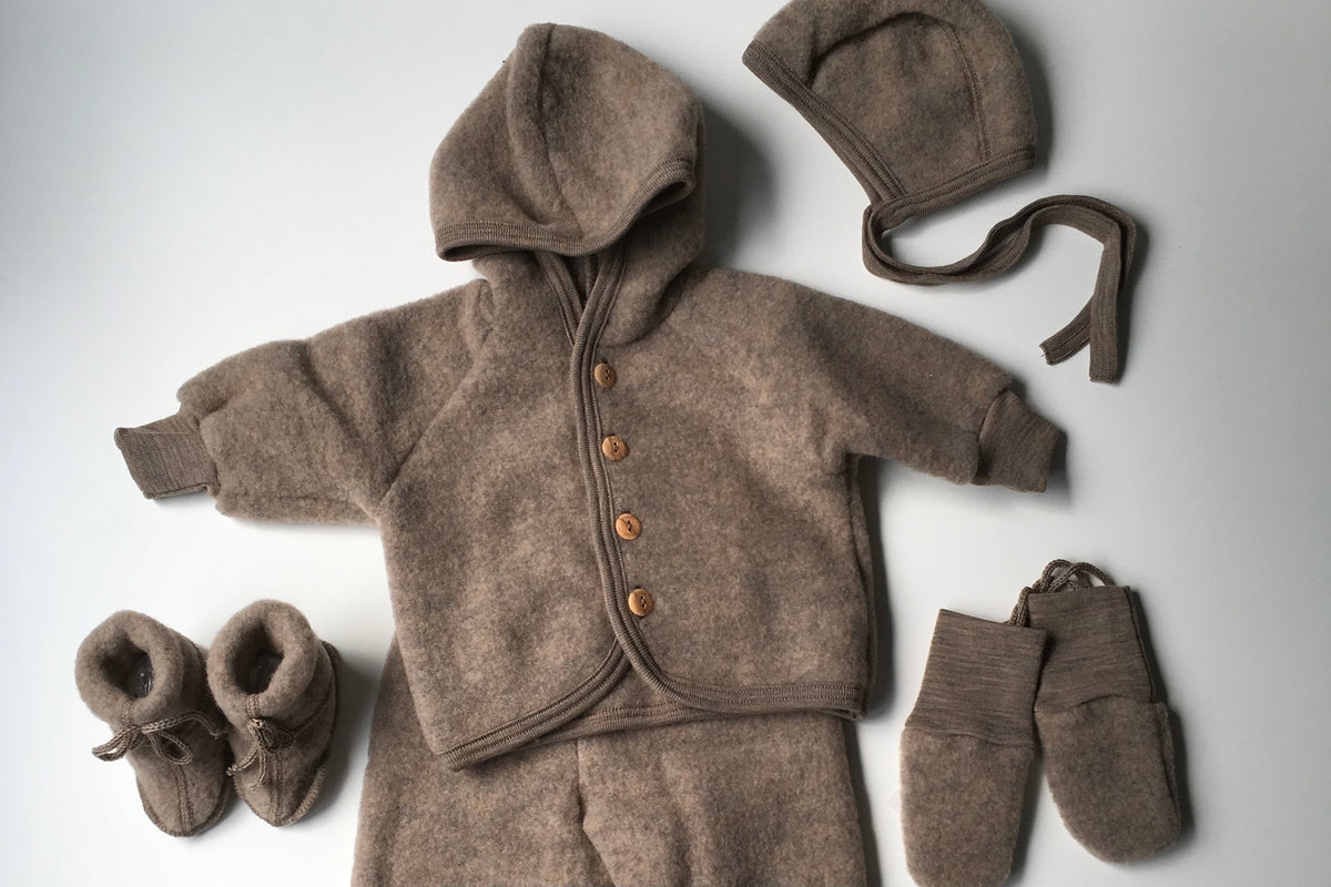 Engel Wool Fleece Baby Pants Sand Melange - Merino Wool Clothes for Babies  - Ava's Appletree