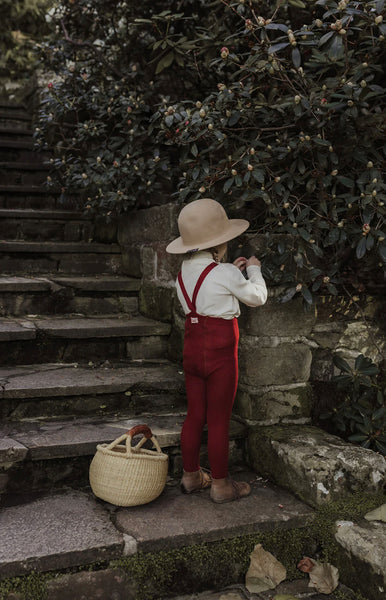 Silly Silas Footed Unisex Rib Tights with Maple Leaf