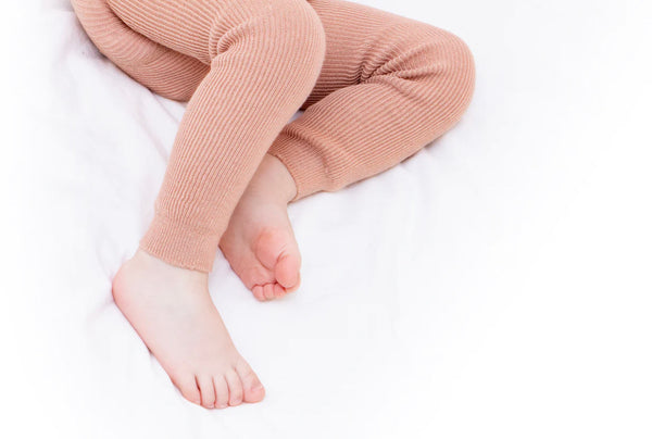 Silly Silas Footless Unisex Rib Tights with Braces Light Brown