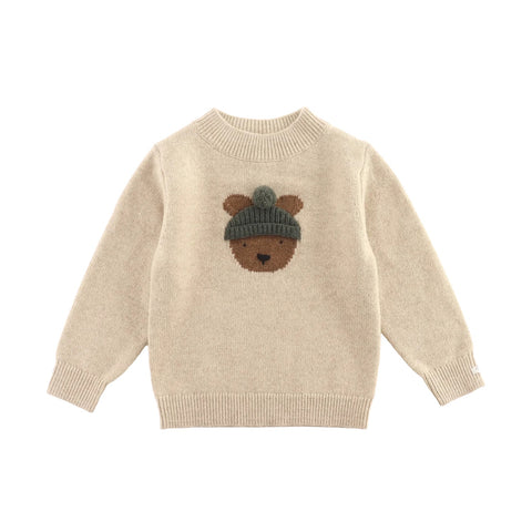 Denn Merino Wool Sweater | Bear | Biscotti Melange