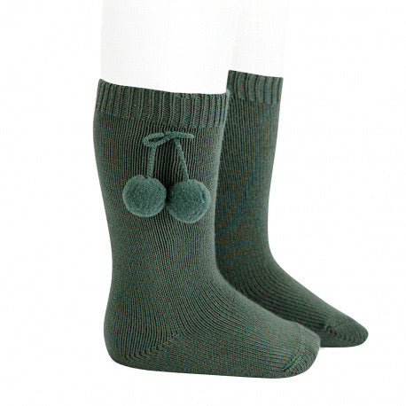 Knee High Socks With Pompoms