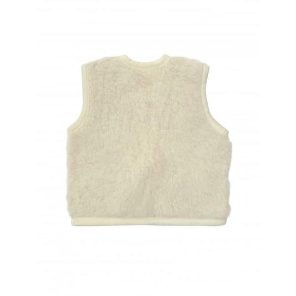 Alwero Bodywarmer - 100% Wool Teddy Pile - Natural