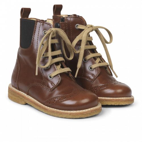 ANGULUS LACE-UP BOOT WITH ELASTIC AND ZIPPER