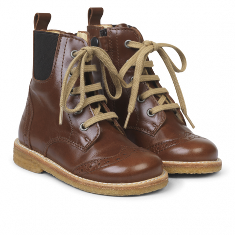 ANGULUS LACE-UP BOOT WITH ELASTIC AND ZIPPER
