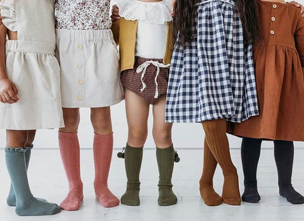 Knee High Socks With Lace Edging Cuff Toffee